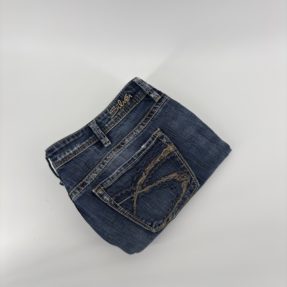 SILVER‎ JEANS Women's Western Glove Works Lola 17" Distressed Jeans Size 31x31